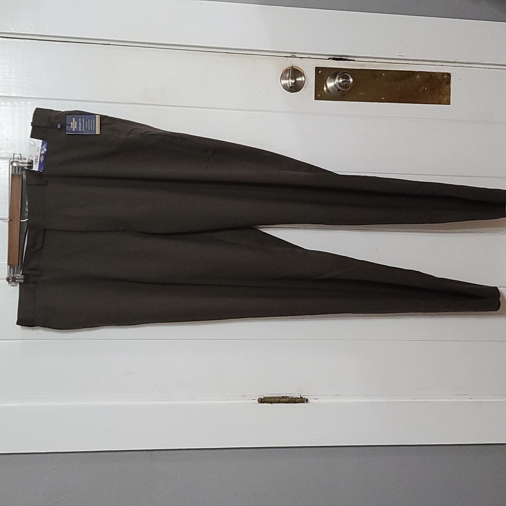 NWT‎ Hart Schaffner Marx Mens 100%Worsted Wool Dress Pants Sz 44R UNHEMMED Brown